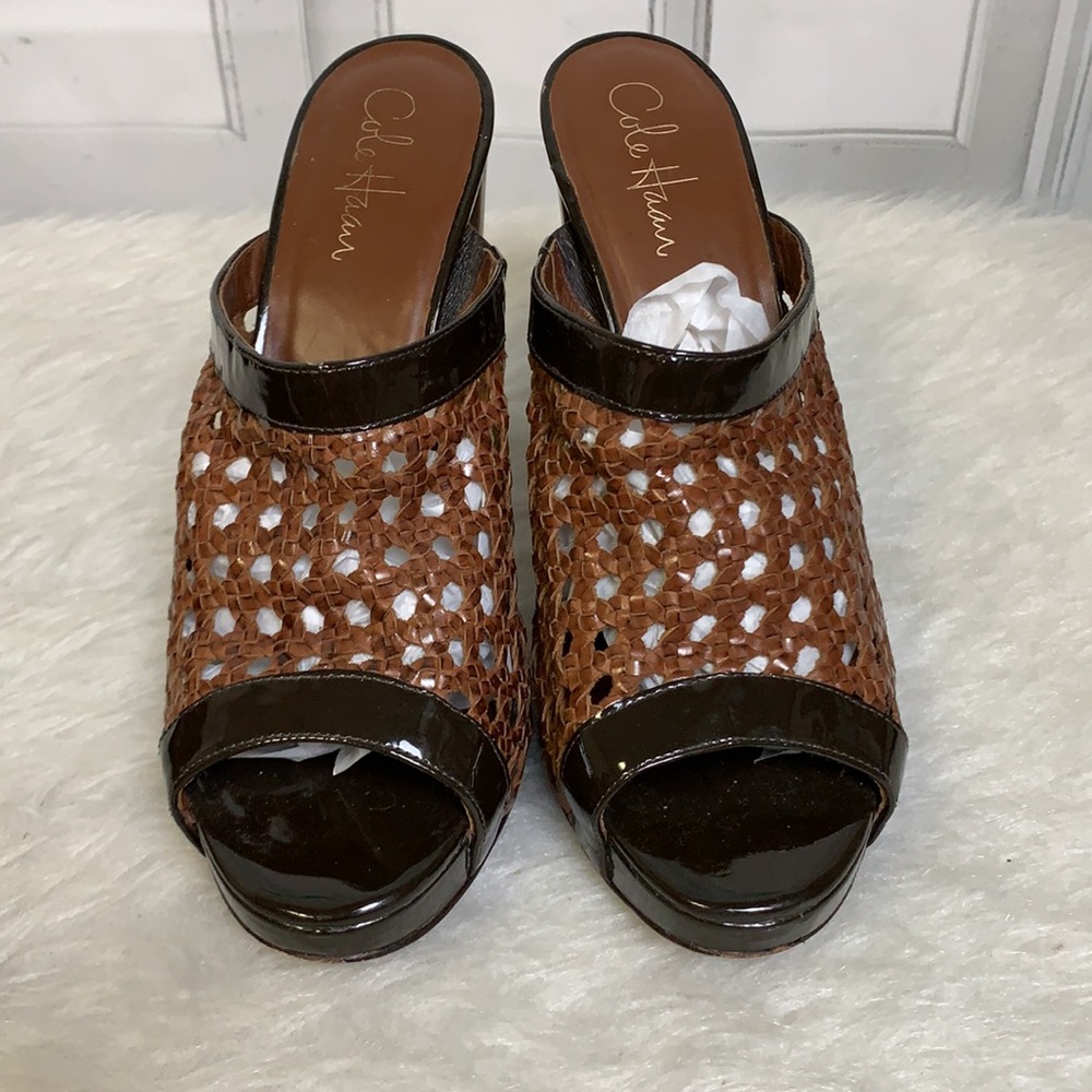 Cole Haan Brown Peep Toe Heels - Picture 2 of 13